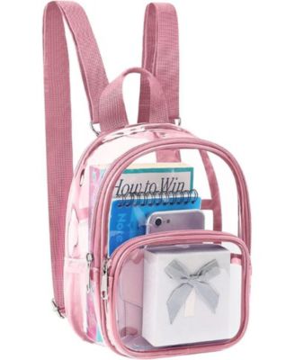 Clear Mini Backpack Stadium Approved, With Reinforced Straps & Front Pocket - Perfect for School, Security & Sporting