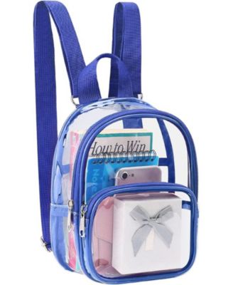 Clear Mini Backpack Stadium Approved, With Reinforced Straps & Front Pocket - Perfect for School, Security & Sporting