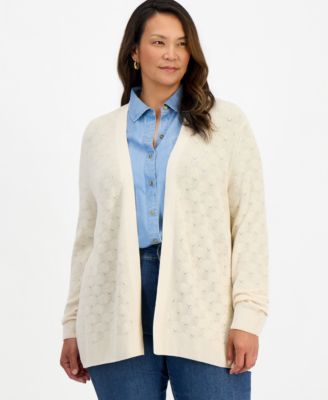 Plus Size Open Stitch Cardigan, Macy's Exclusive 