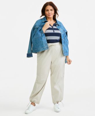 Plus Size High-Rise Bungee Crop Pants