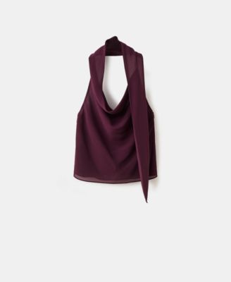 Women's Draped-Neck Scarf Top