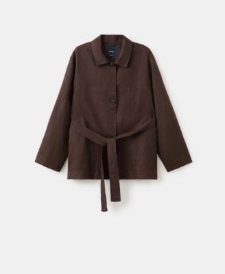 Women's Belted Linen Jacket