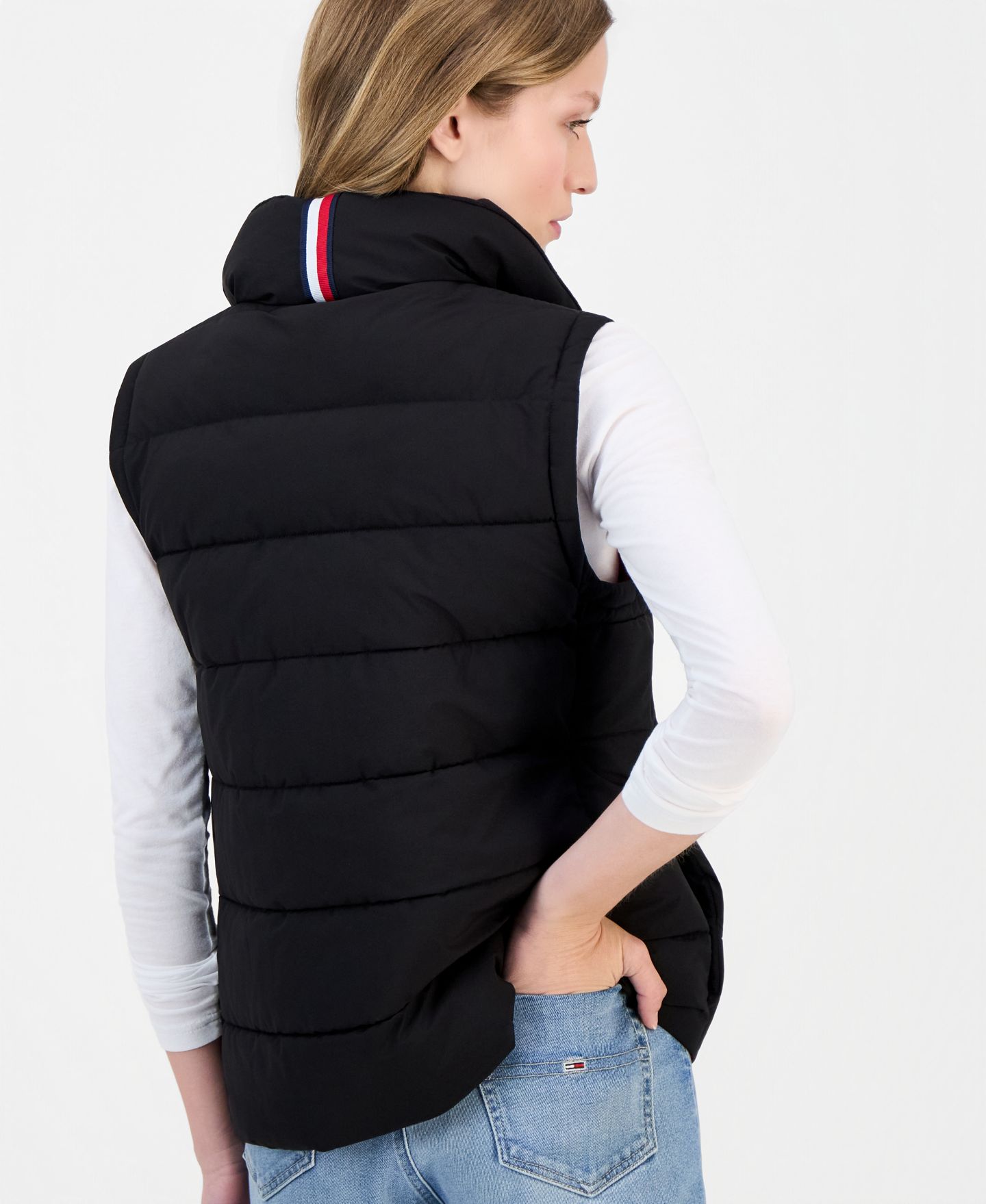 Женский жилет Tommy Hilfiger Packable-Puffer Vest, цвет: Чёрный — фото 2