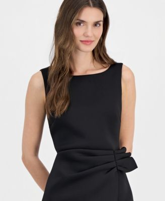 anne klein black sleeveless dress Women's Overlay Scuba Sheath - Anne Collection_Casual eye closure keeps the Size:36 Strapless Beaded Bodice Mermaid