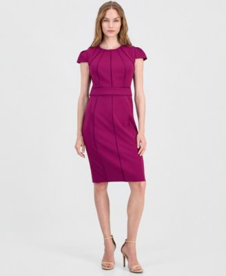 Petite Jewel Neck Sheath Dress