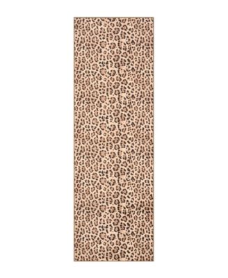 Timeless Leopard Finely Soft Washable Runner Rug, 24" x 72"