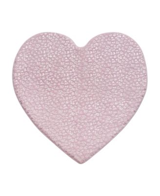 Metallic Leopard Foil Print Shaped Heart Rug, 36" x 36"