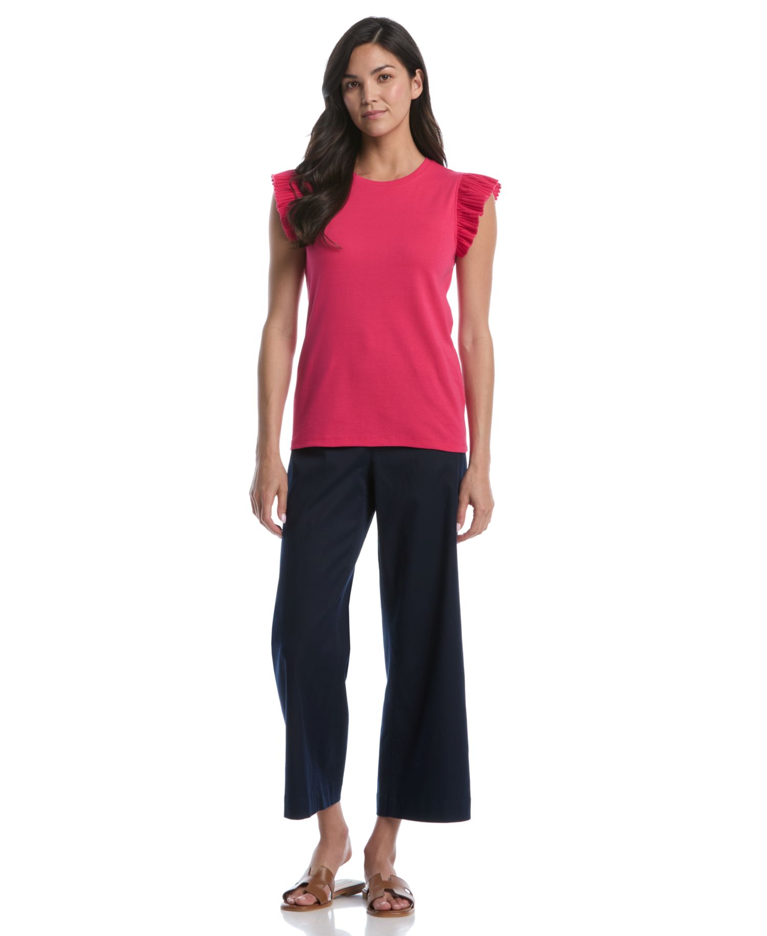 Petite Ruffle Cap-Sleeve Top