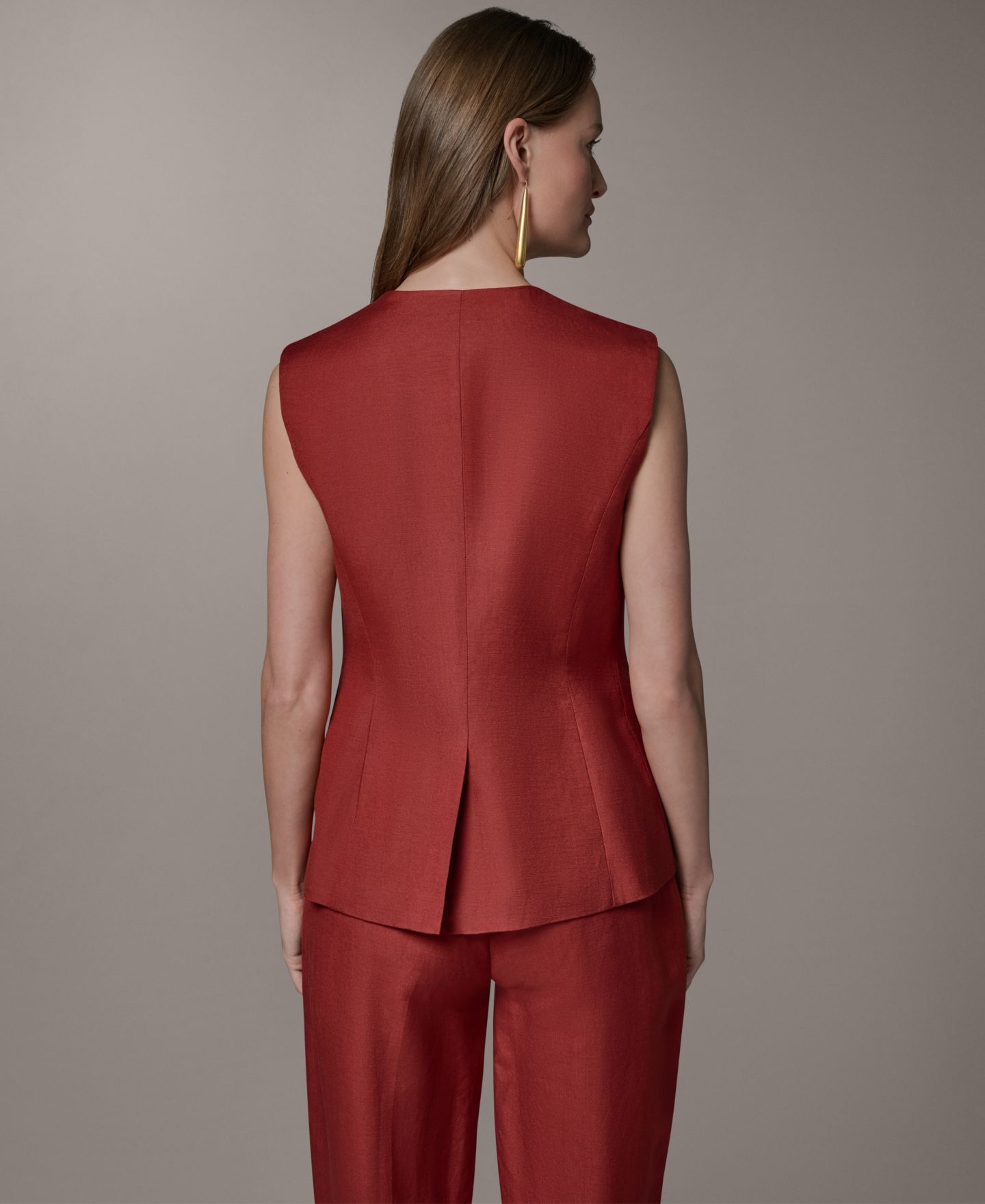 Женский жилет Donna Karan New York Crewneck Sleeveless Vest, цвет: Sunbaked — фото 7