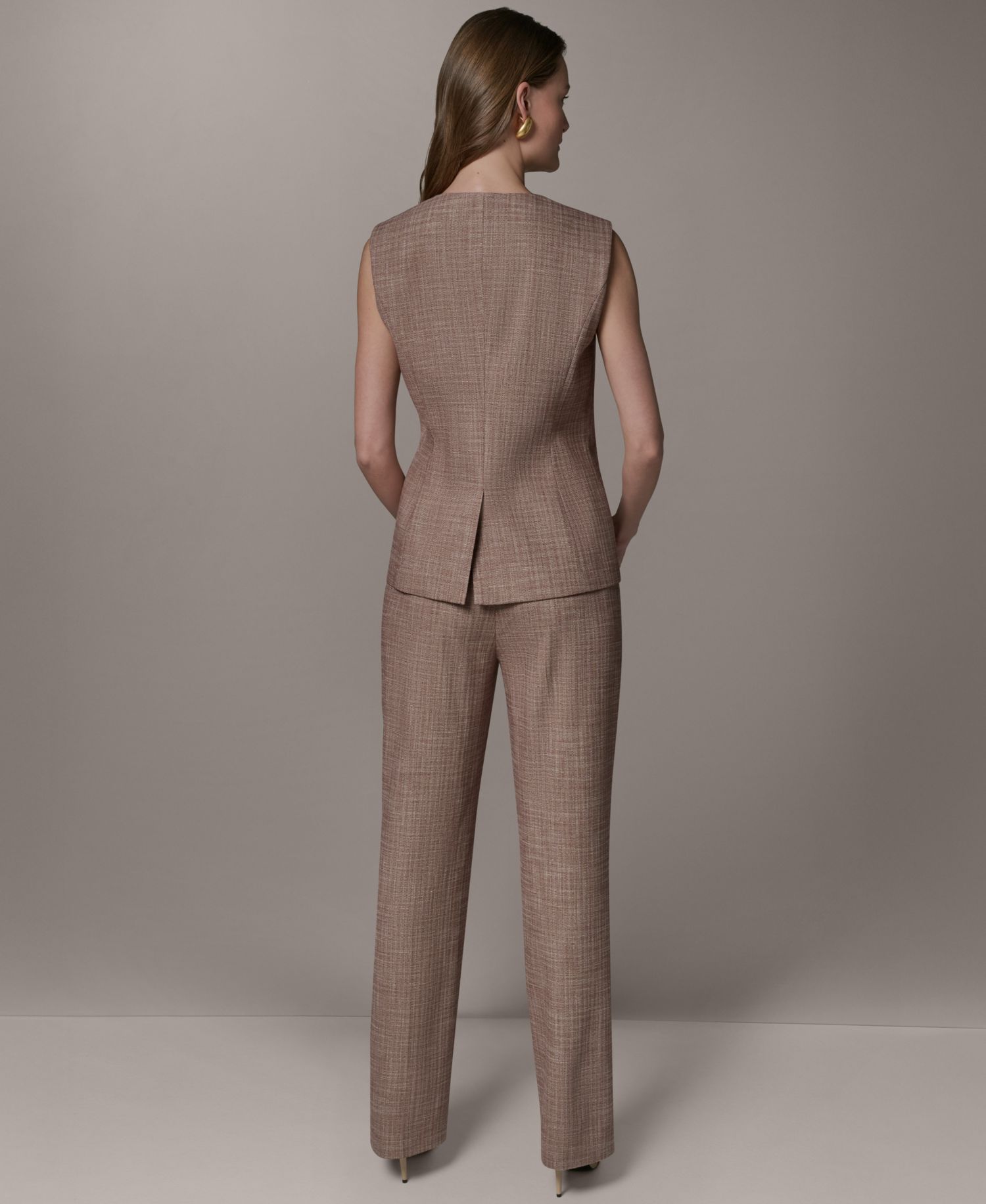 Women's Crewneck Button-Front Vest