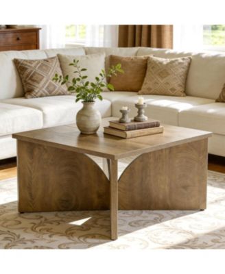 Square Coffee Table for Living Room, 31.5-Inch Farmhouse Accent Center Cocktail Tea Table