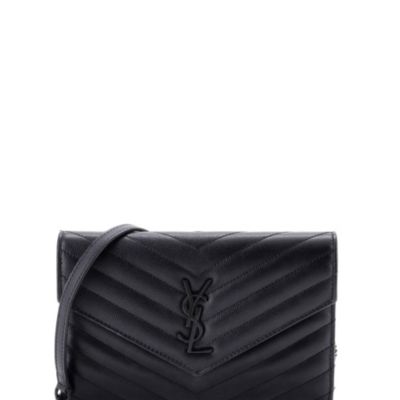 Small Classic Monogram Wallet on Chain Matelasse Chevron Leather