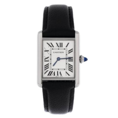 Pre-Owned Cartier Must de Cartier Tank Quartz Watch in Stainless Steel and Leather 25mm - Dial color natural 4580$