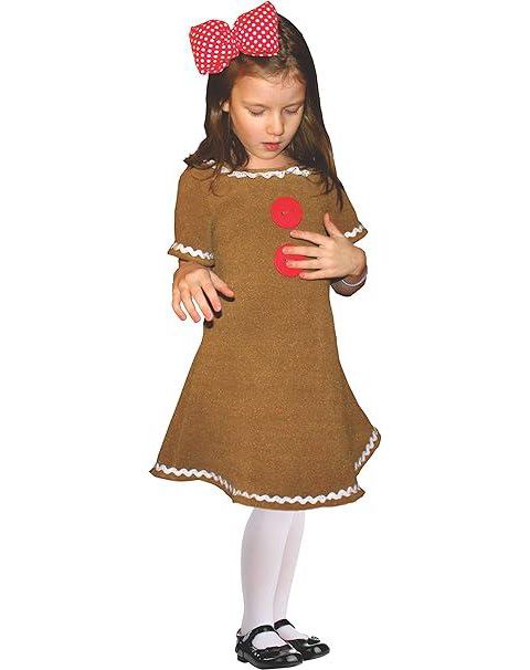 Платье Dress Up America Gingerbread Costume - Cute Gingerbread Man Dress-Up для девочек, цвет: Коричневый комбинированный