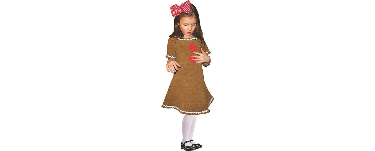 Gingerbread Costume - Cute Gingerbread Man Dress-Up For Girls