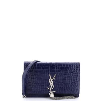 Classic Monogram Tassel Chain Wallet Embossed Leather