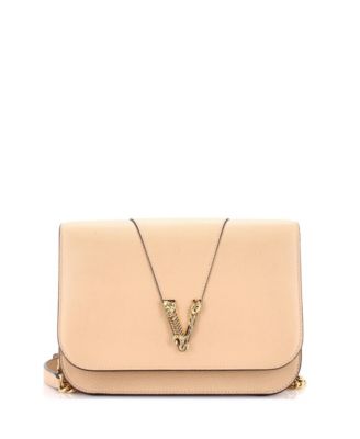 Medium Virtus Chain Flap Shoulder Bag Leather
