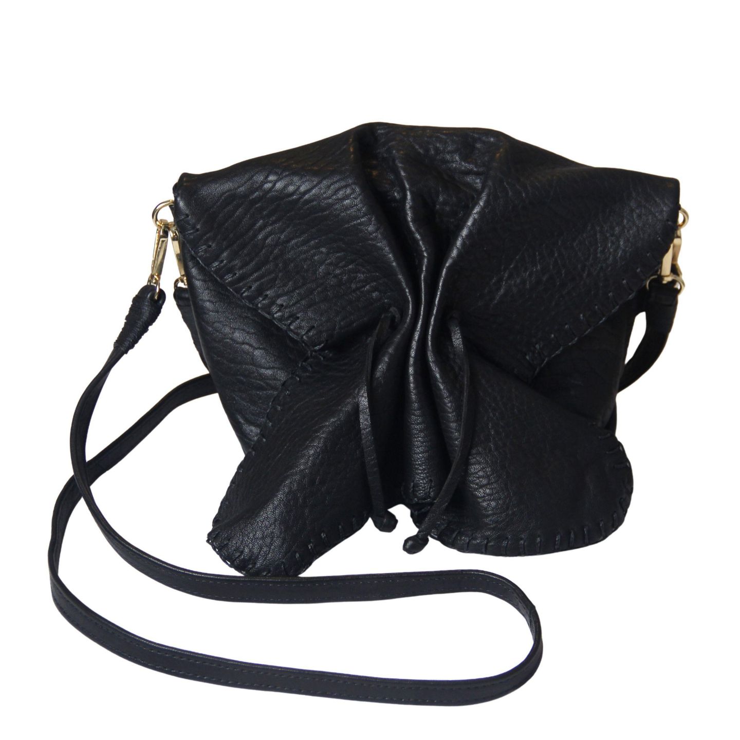 Женская сумка Carlos Falchi Medium Butterfly Lambskin, цвет: Чёрный — фото 1