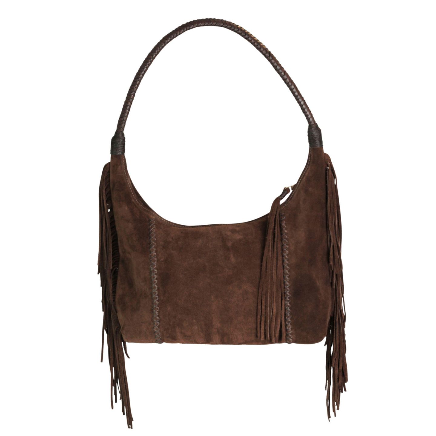 Сумка Carlos Falchi Fringe Suede Hobo, цвет: Кофейный коричневый — фото 3