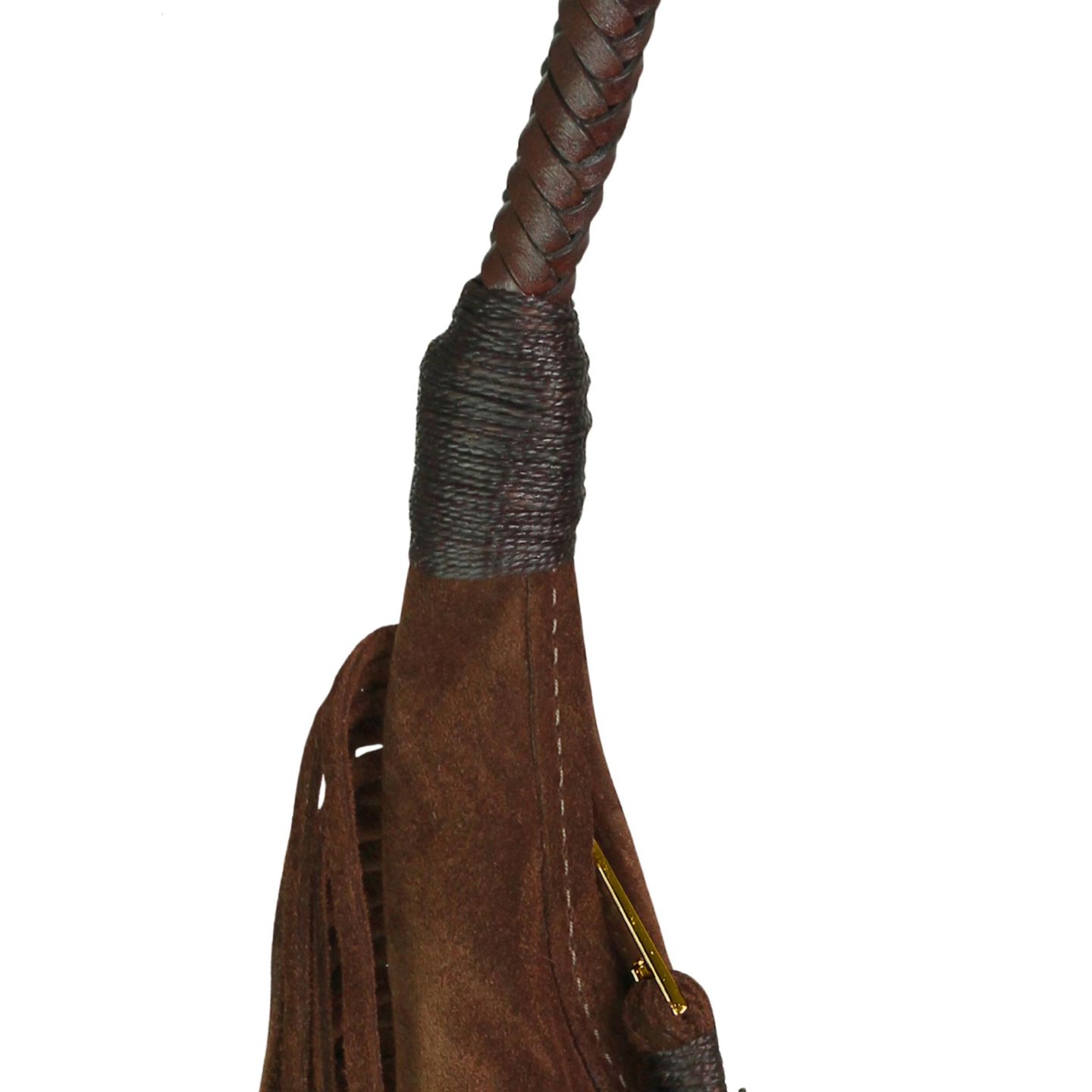 Сумка Carlos Falchi Fringe Suede Hobo, цвет: Кофейный коричневый — фото 9