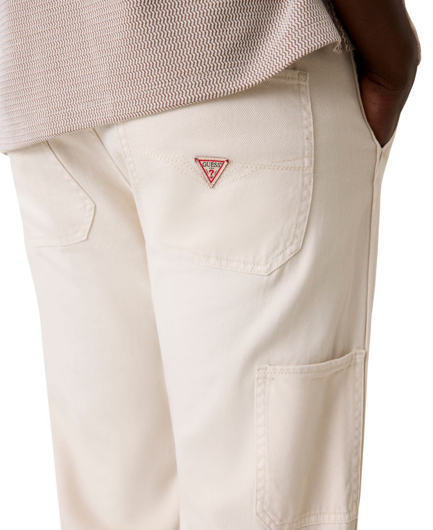 Мужские джинсы GUESS Mason Carpenter Straight-Leg, цвет: Соляной белый разноцветный — фото 6