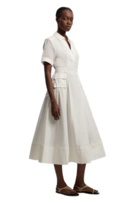 white modest dress LTP1348,Simple white prom dress, modest slit evening dresses, lace wed –  Laylatailor Shop