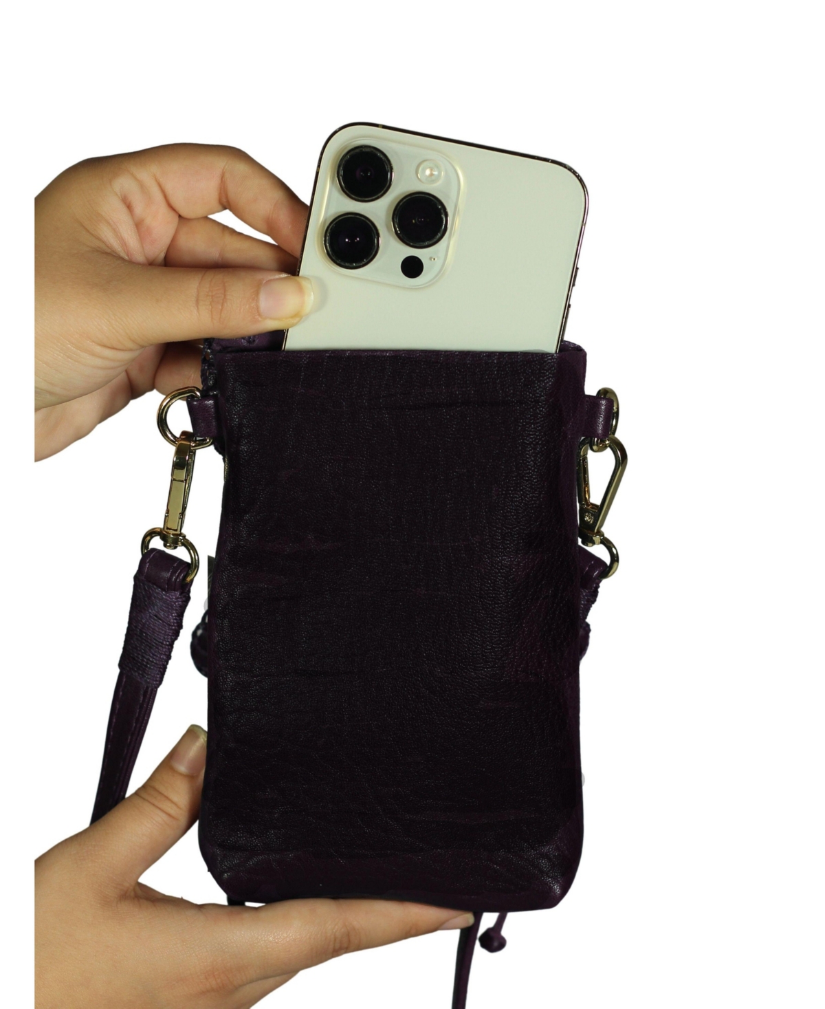 Carlos Falchi Cell Phone Butterly Lambskin Leather Bag