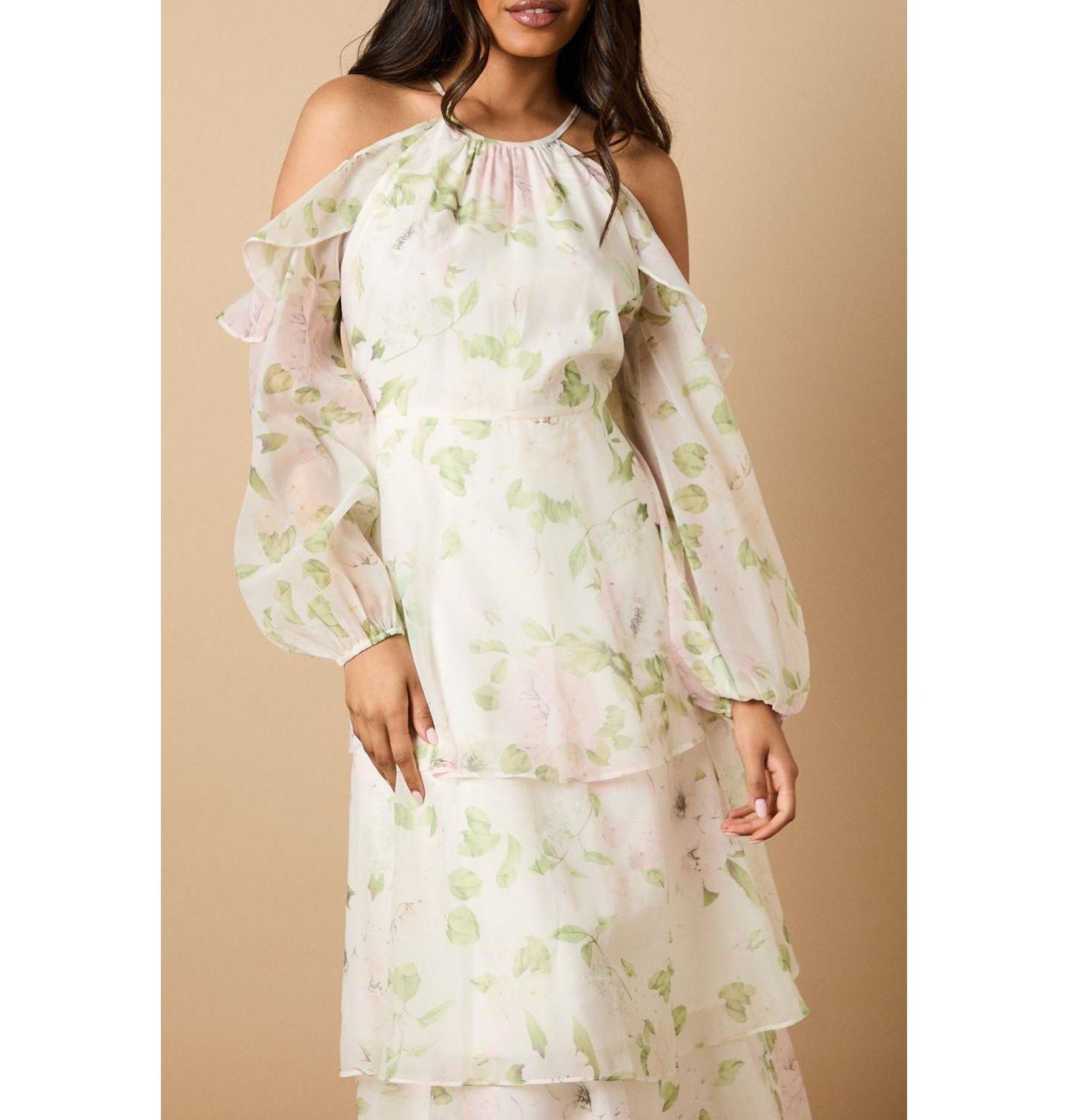 Женское платье Oasis Organza Cold Shoulder Midi — фото 7