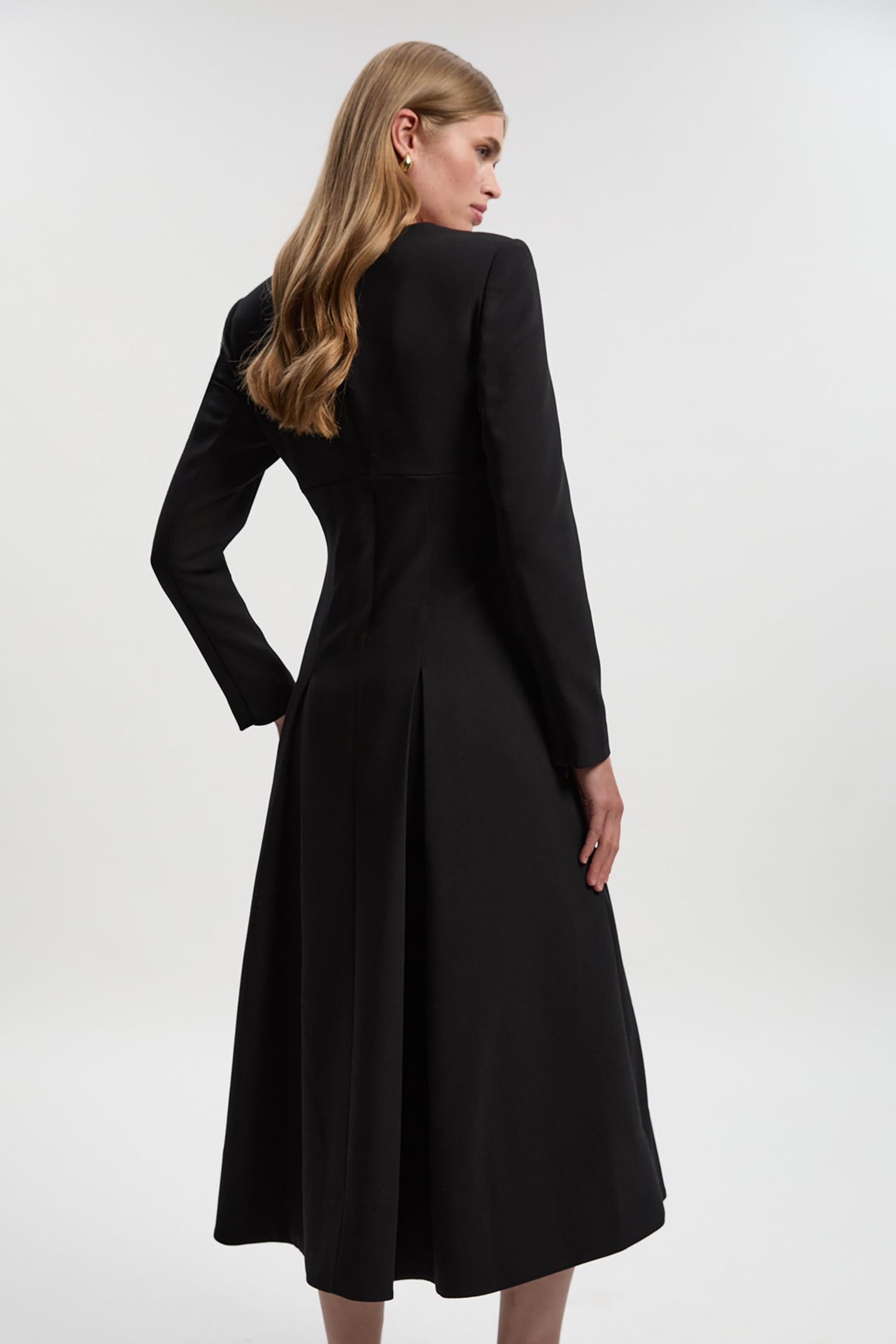 Women's Stretch Sweetheart Neck Midi Dress
