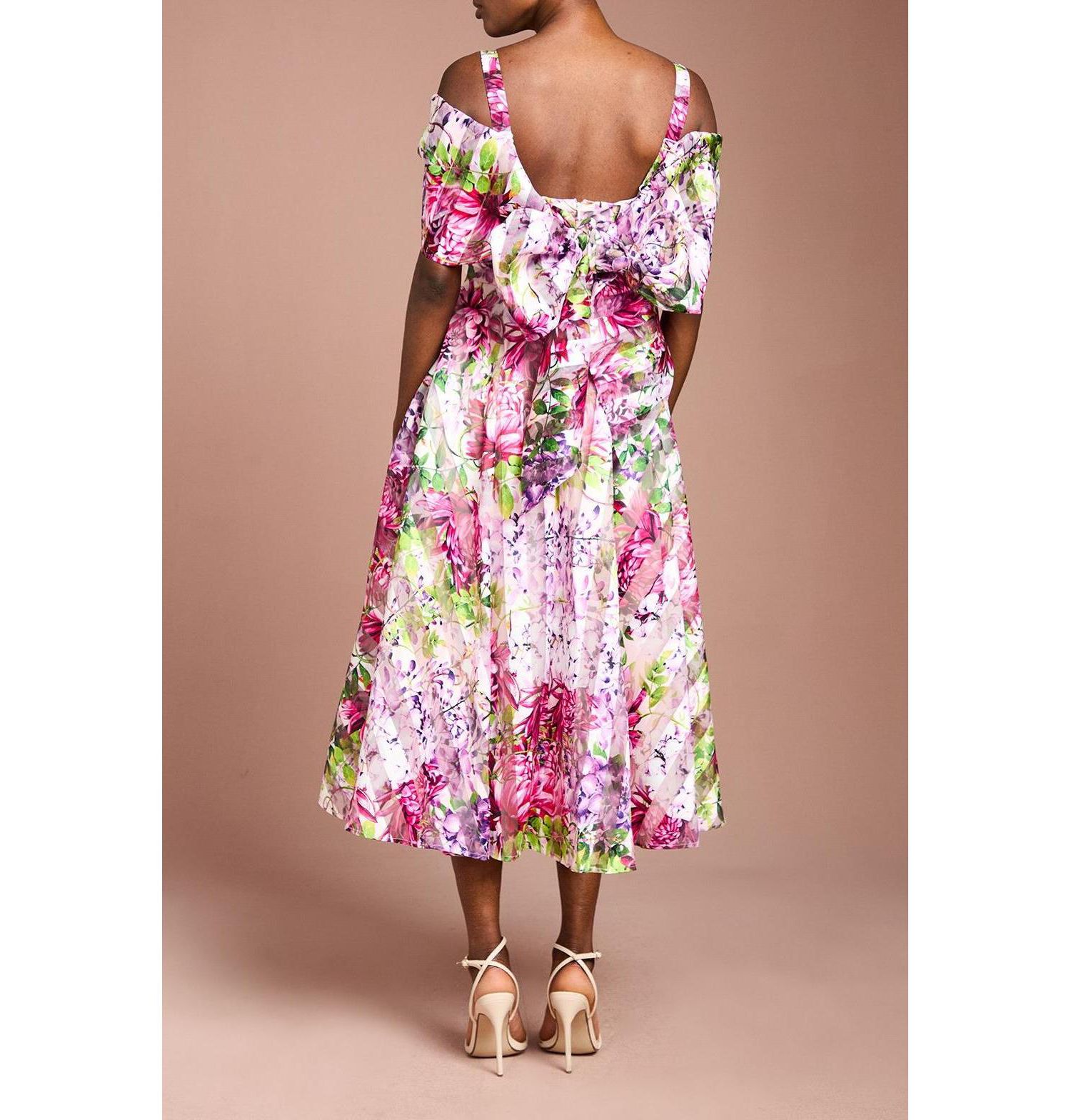 Women's Organza Bardot Midi Dress