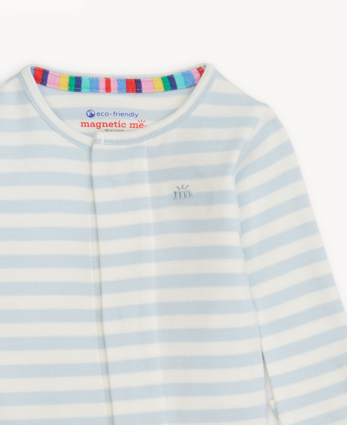 Комбинезон Magnetic Me Long-Sleeve Striped Coverall для малышей, цвет: Синий полосатый / Белый — фото 3