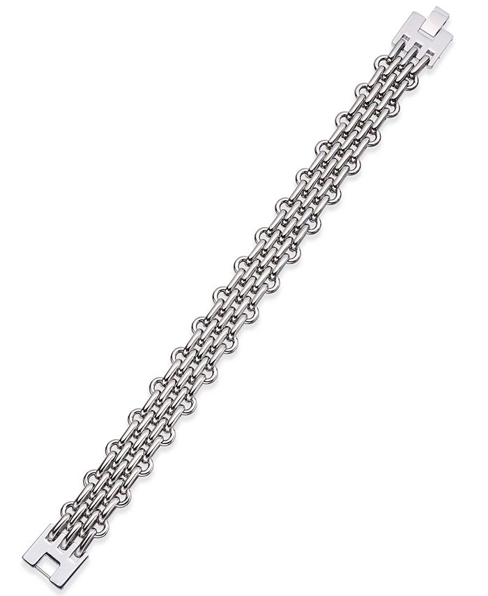 Men's Mesh Link Chain Bracelet in Stainless Steel