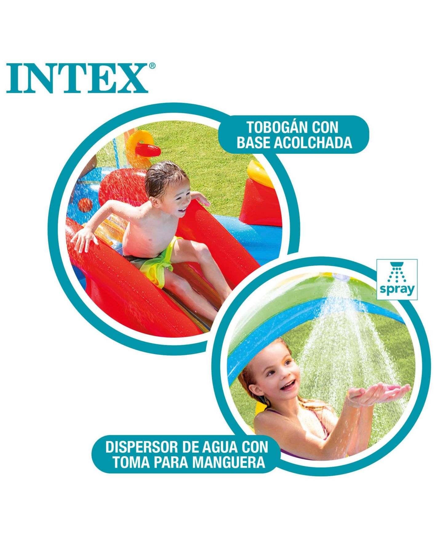 Детские игрушки GNUADZ Inflatable Water Slide Ring Toss Pool, Ages 2+, цвет: Разноцветный — фото 3