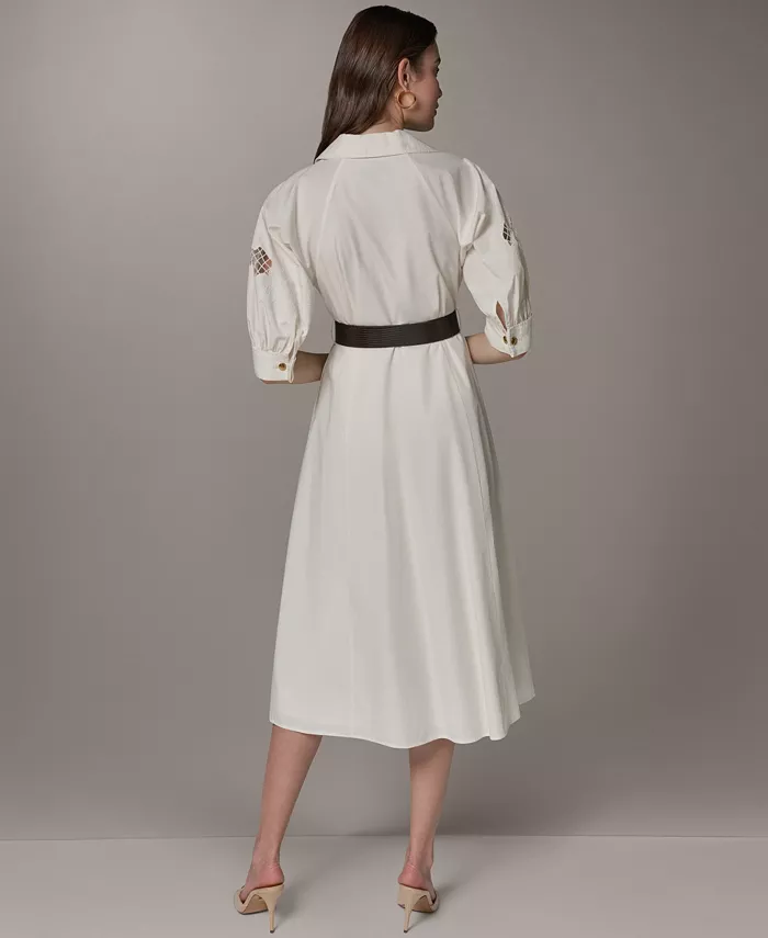 Women's Collared Belted Shirt-Dress - thumbnail 10