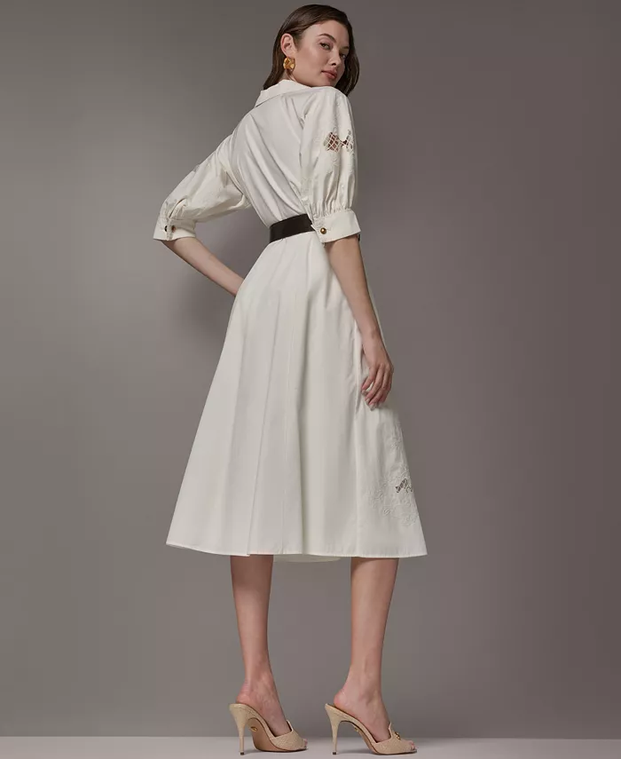 Women's Collared Belted Shirt-Dress - thumbnail 5