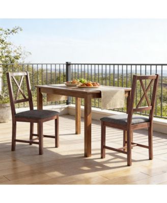 Farmhouse Dining Chairs Set of 2, Kitchen Chairs with X-Back, Upholstered Seat for Dining Room