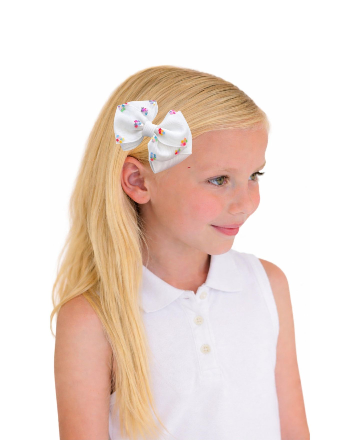 Аксессуары для волос Bits & Bows Little/Big Firecracker Summer Hair Bow Set для девочек, цвет: Красный / Белый — фото 4