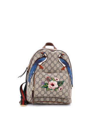 Small Zip Pocket Backpack Embroidered GG Coated Canvas
