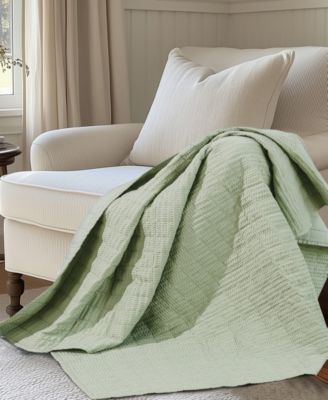 Cloud Waffle Textured Quilted Throw, 50" x 60"