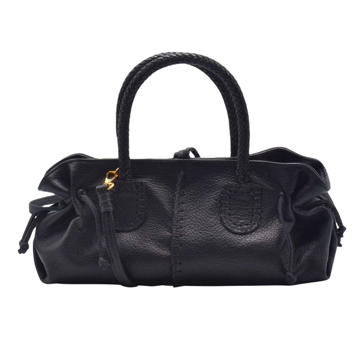 Женская сумка Carlos Falchi Mini Satchel Leather, цвет: Чёрный — фото 3