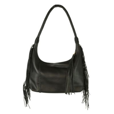 Fringe Leather Hobo Bag