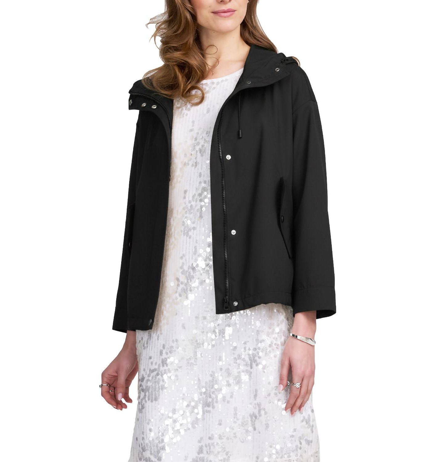 Женская куртка ELLE Collection Hooded Cropped Parka, цвет: Чёрный — фото 2