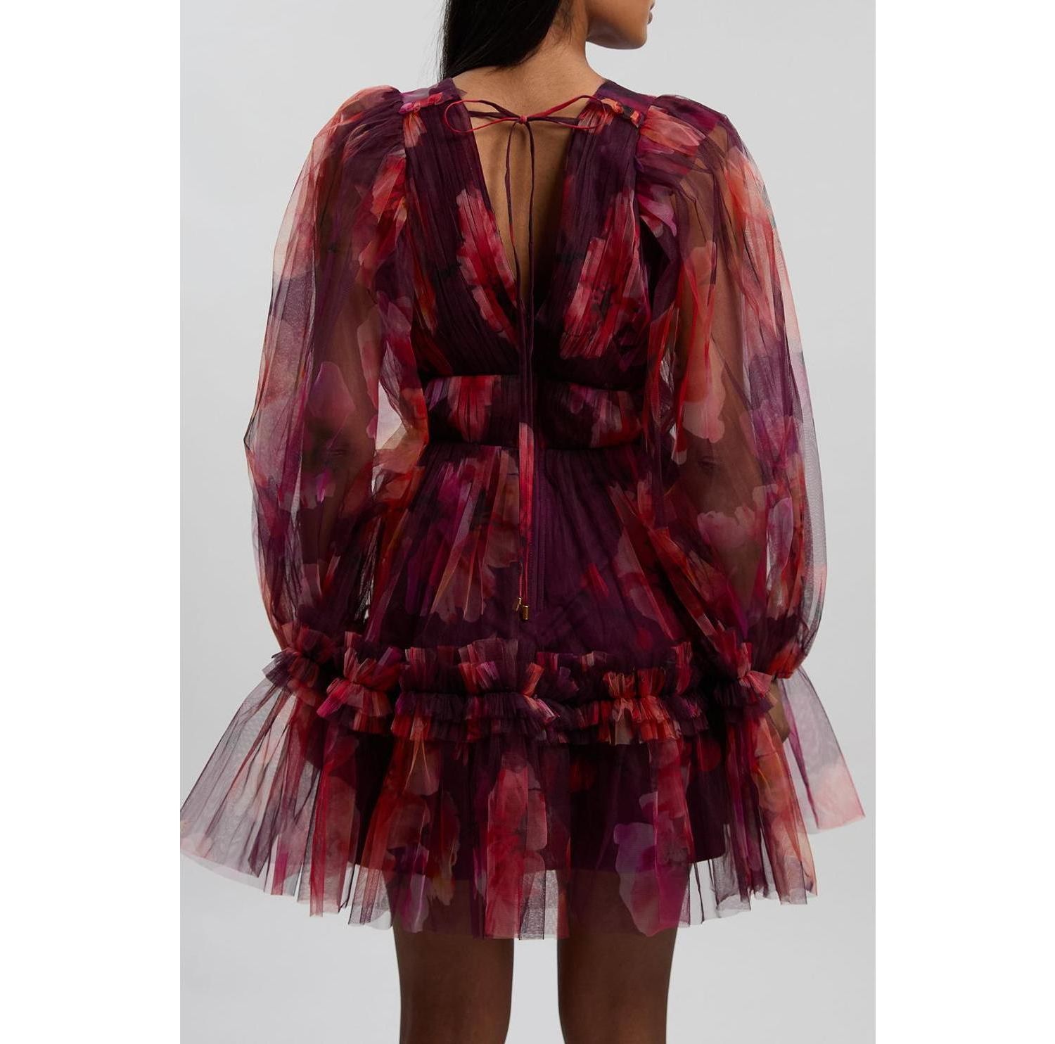 Women's Tulle Balloon Sleeve Mini Dress
