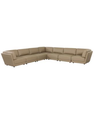 Versa 7-Piece L-Shape Leather Sectional Sofa