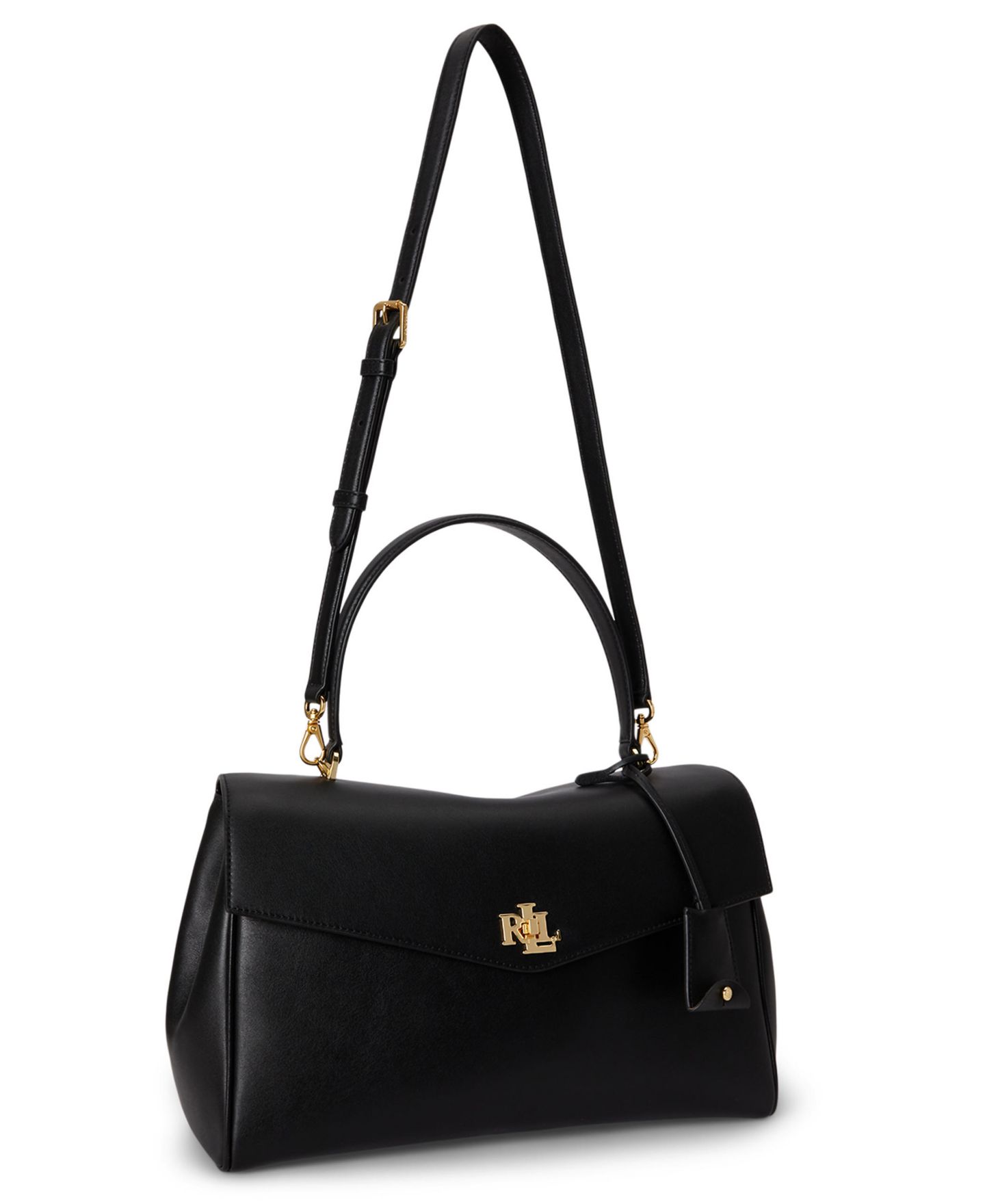 Женская сумка Lauren Ralph Lauren Farrah Soft Leather Medium Satchel, цвет: Чёрный — фото 5