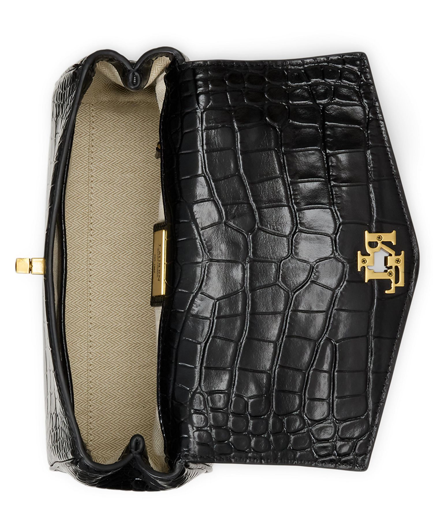 Farrah Croc-Embossed Small Soft Satchel Bag