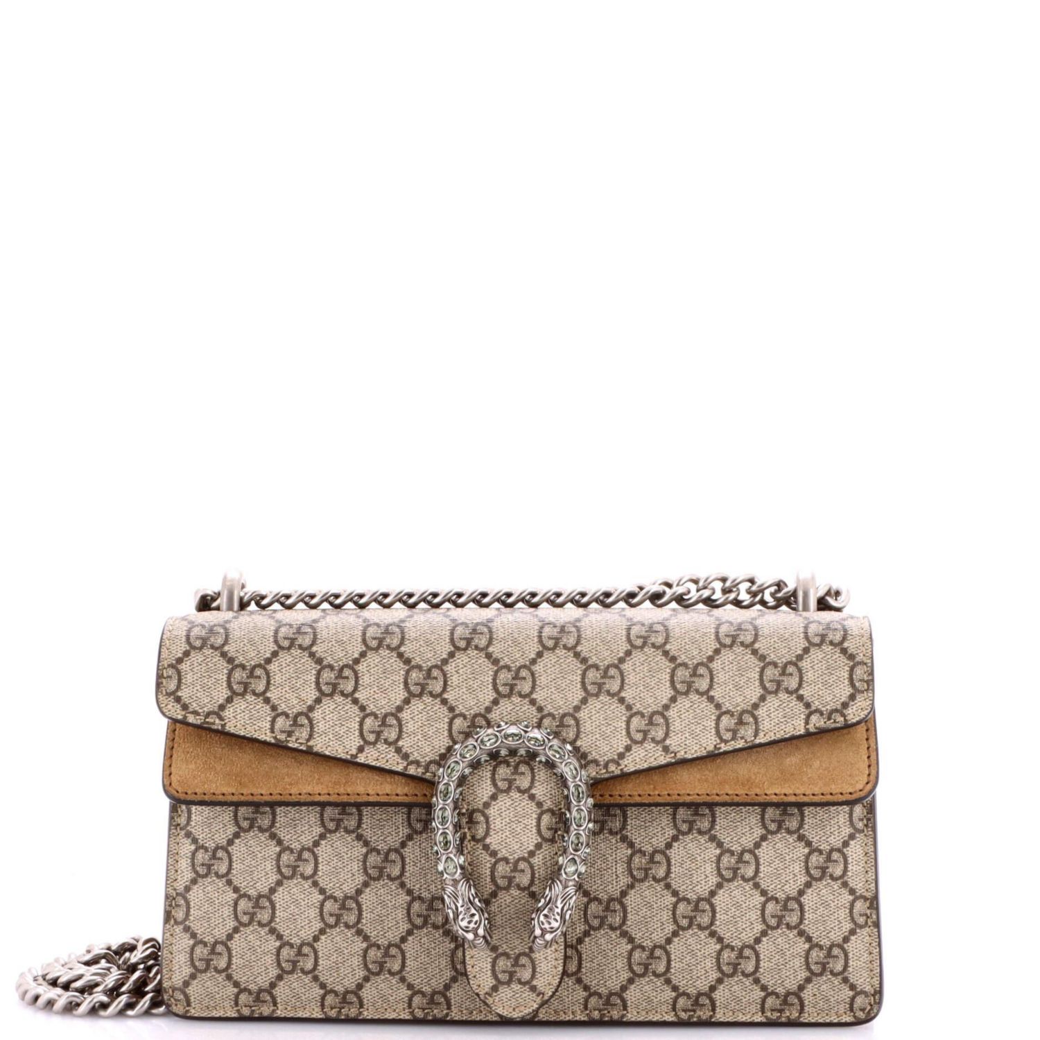 Small Dionysus Bag GG Coated Canvas with Crystal Embellished Metal