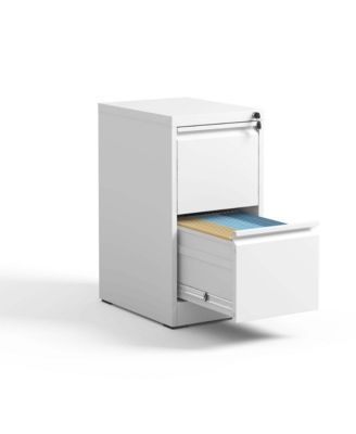 Vertical Metal File Cabinet - 2 Drawer Office Storage Filing Cabinet with Lock for A4 Legal/Letter Size