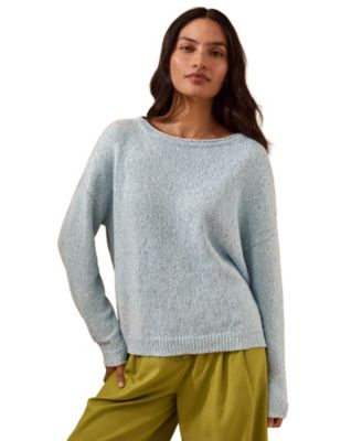 Women's Silk Blend Boat Neck Sweater
