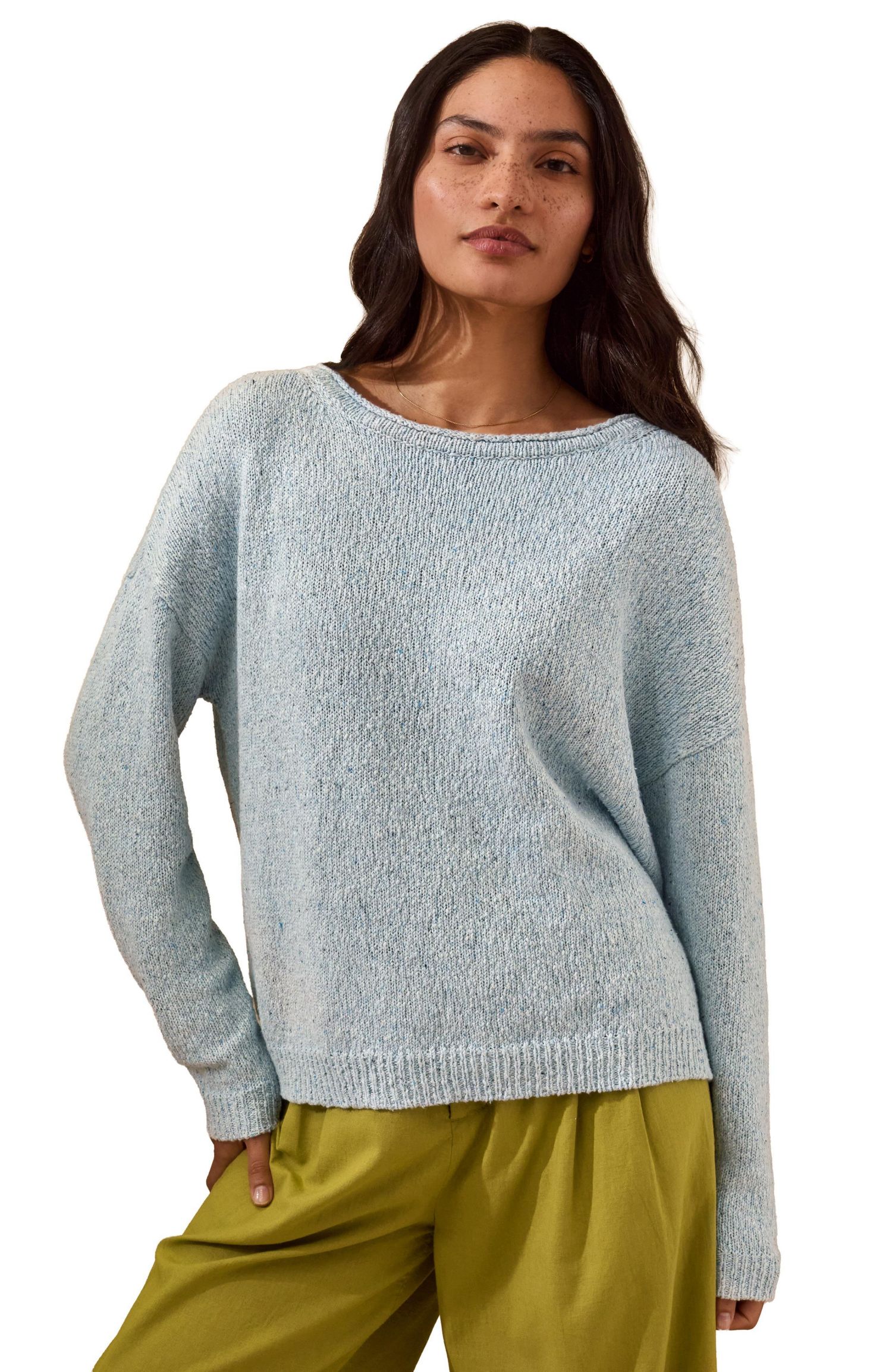 Women's Silk Blend Boat Neck Sweater